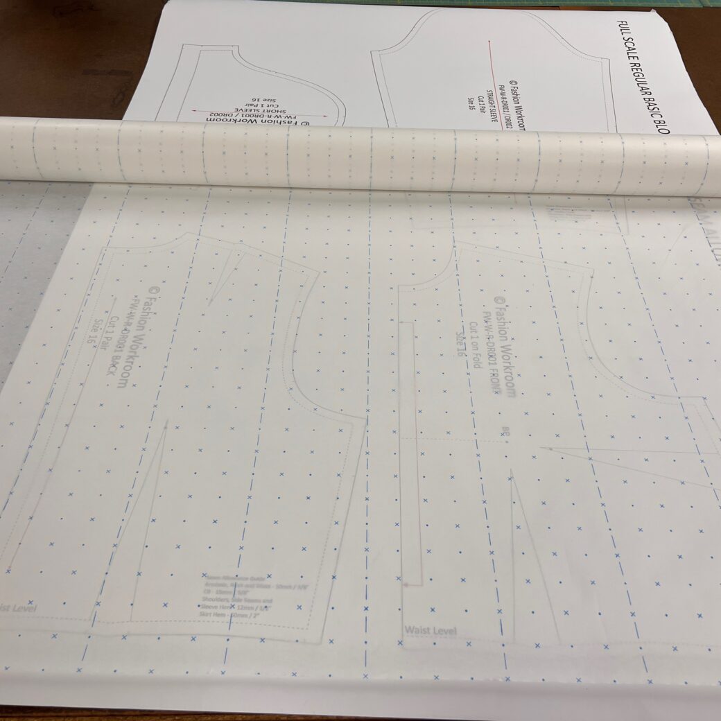 NEW: Blue Spot and Cross Pattern Making Paper Rolls | 40gsm | 1000mm & 600mm widths | 3 lengths available - Image 2