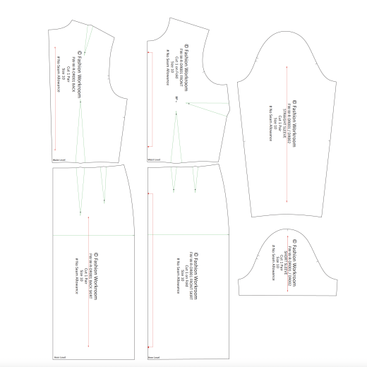 Fashion Workroom Full Scale Regular Basic Dress Blocks | DR001 | Size 6 ...