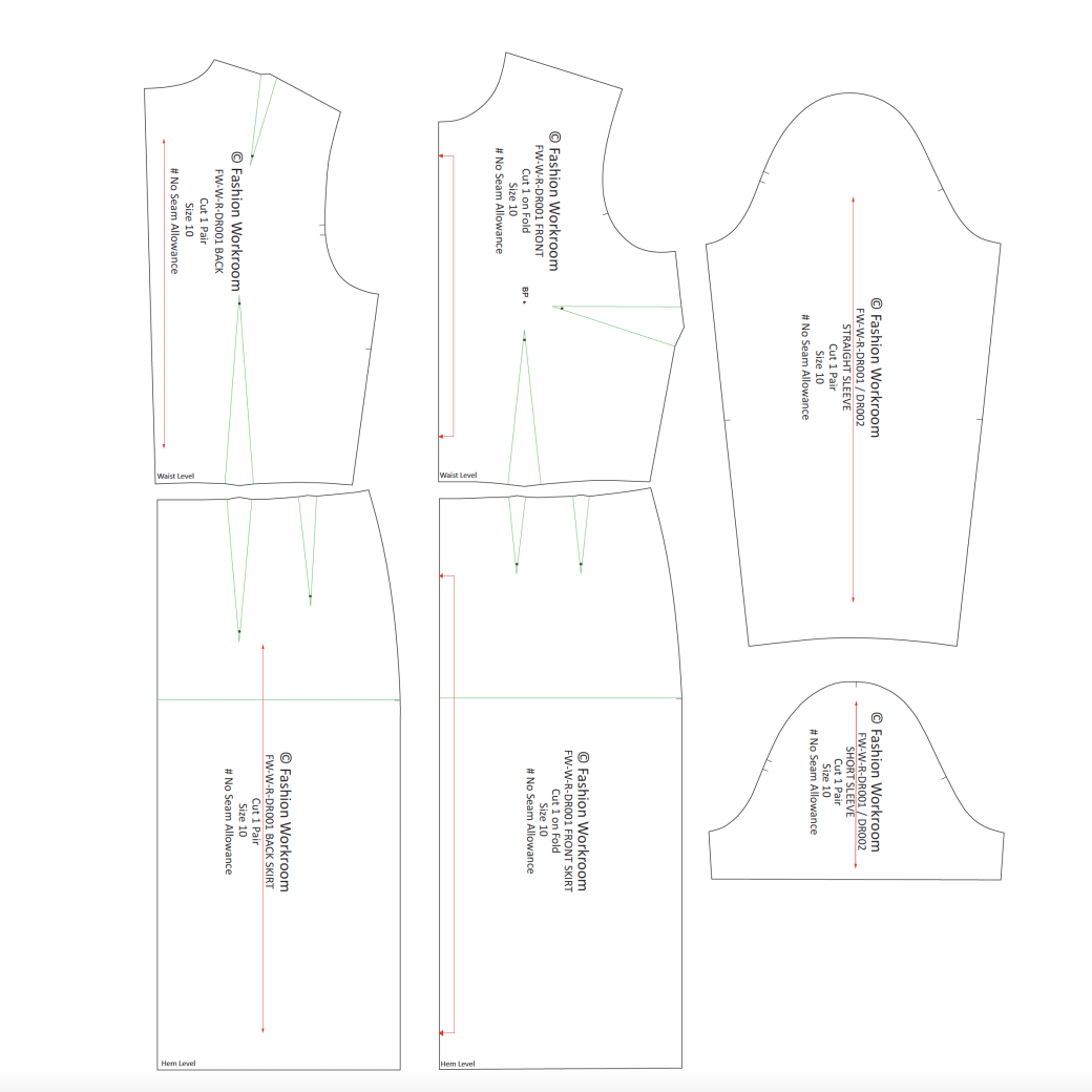 Fashion Workroom Full Scale Regular Basic Dress Blocks | DR001 | Size 6 ...