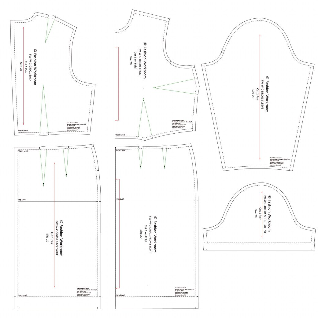 Fashion Workroom Full Scale Curvy Range of Basic Dress Blocks DR001 ...